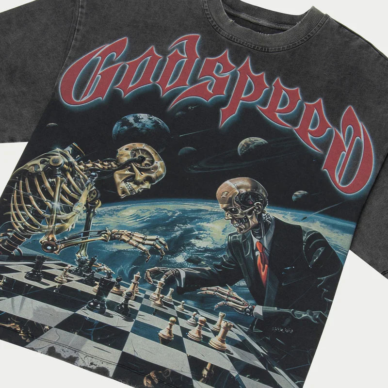Godspeed Checkmate Tee (Grey Wash) - GSCMGRYWSH