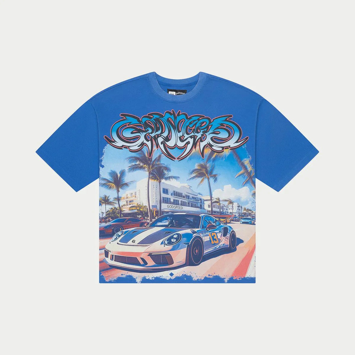 Car Meet Miami T-Shirt (Blue Wash) - GSCMMBLUEW