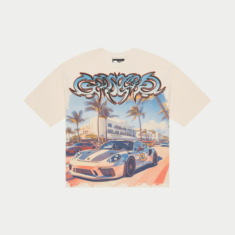 Car Meet Miami T-Shirt (Bone) - GSCMMBNE