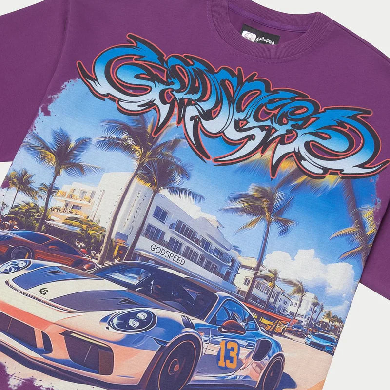 Car Meet Miami T-Shirt (Purple Wash) - GSCMMPURPLW