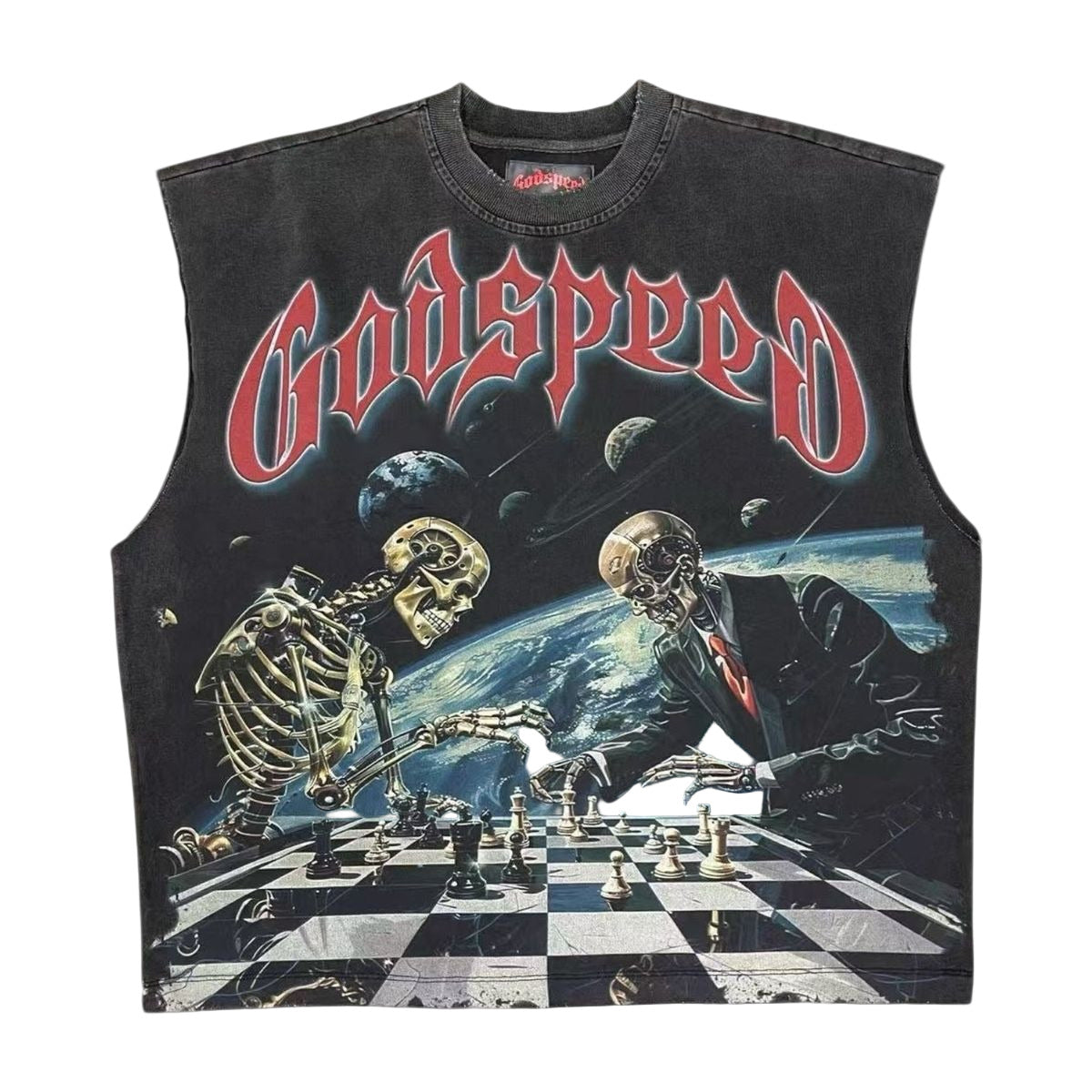 Checkmate Sleeveless (Black Wash) - GSCSLSBW
