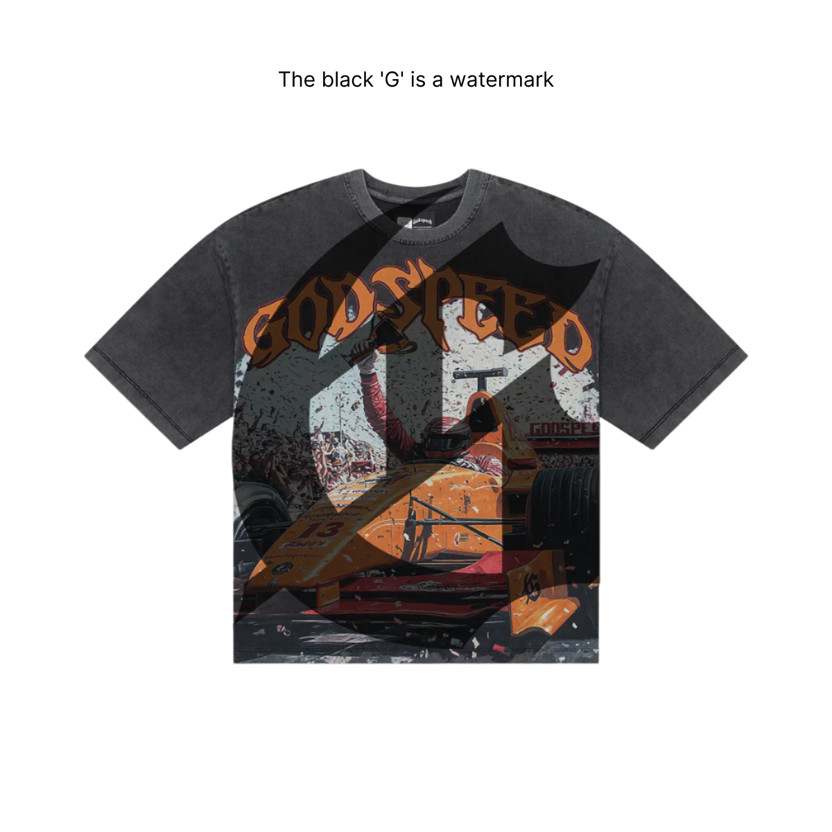 F1 Finishline Tee (Grey Wash) - GSF1FNSGRWSH