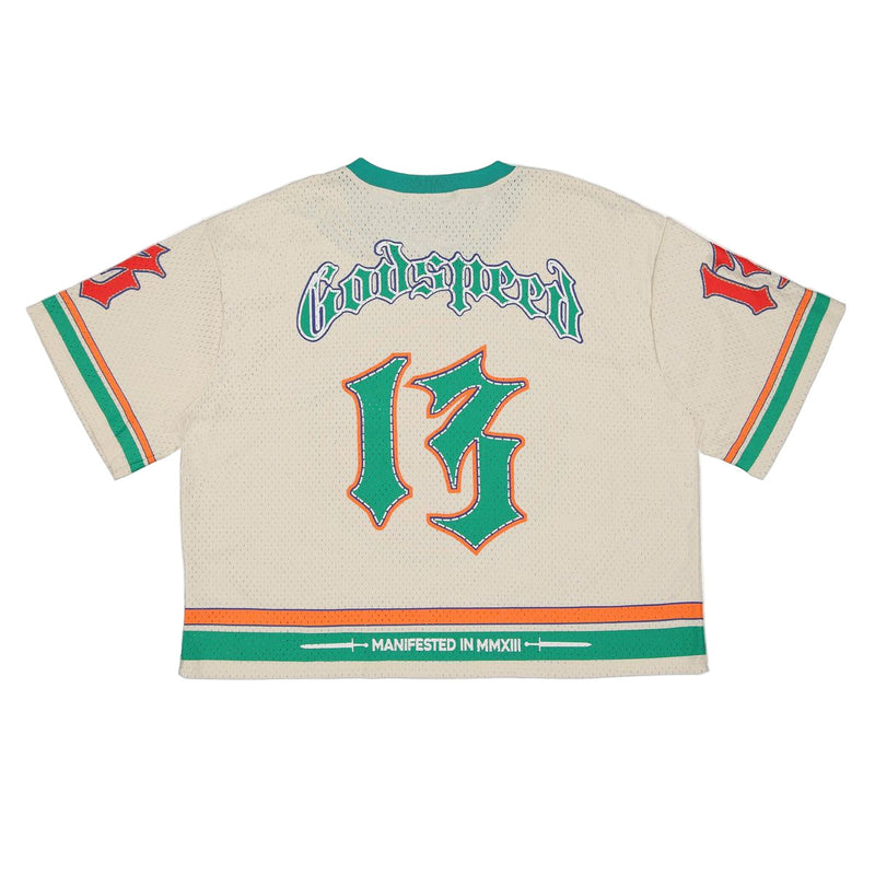 First Down Jersey (Bone/Teal/Orange) - GSFDJRBNETLORG