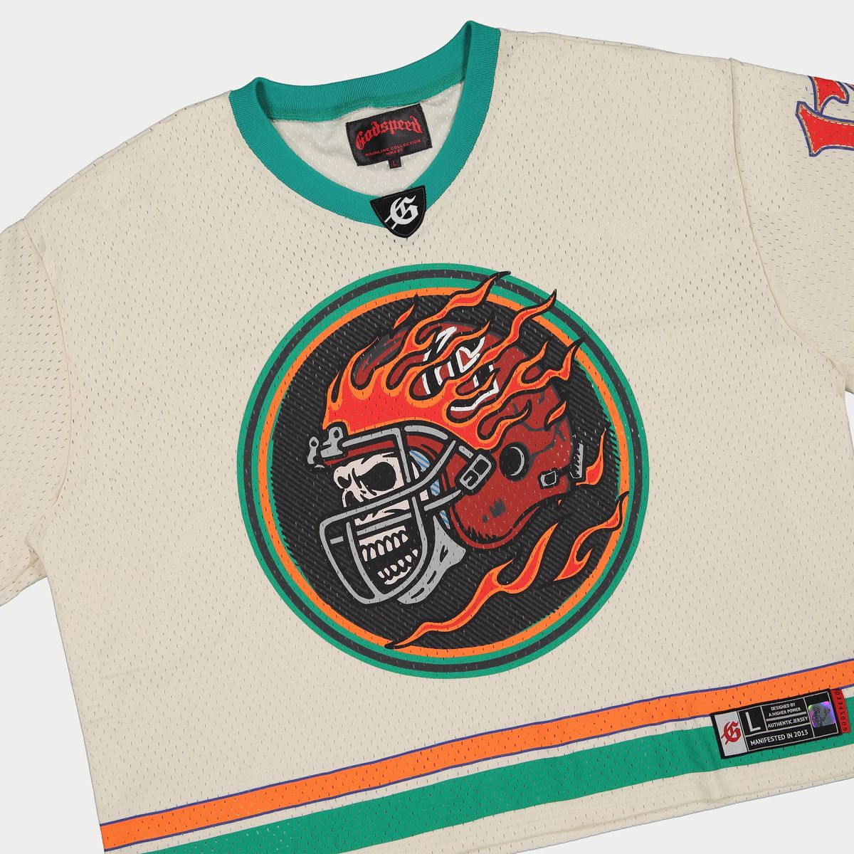 First Down Jersey (Bone/Teal/Orange) - GSFDJRBNETLORG