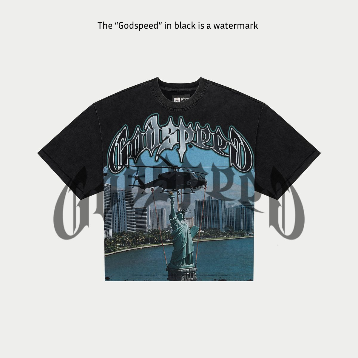 Jfk To Mia T-Shirt (Black Wash) - GSJFKTMIABLKWSH