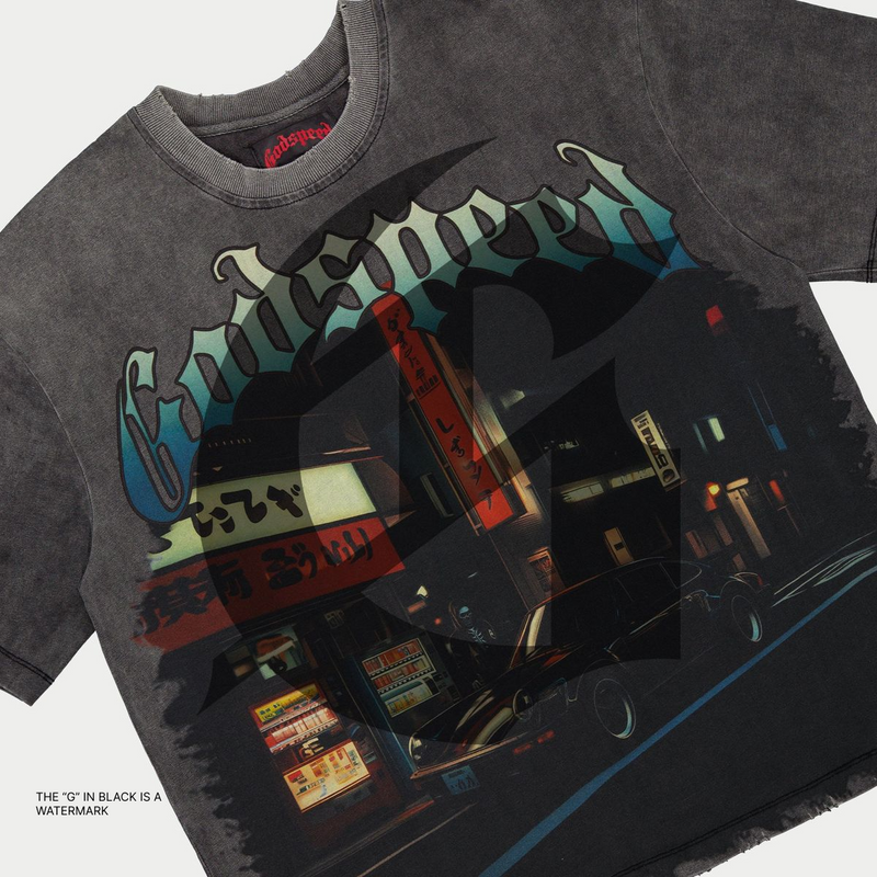 Pit Stop Tokyo T-Shirt (Grey Wash) - GSPSTGRYWSH