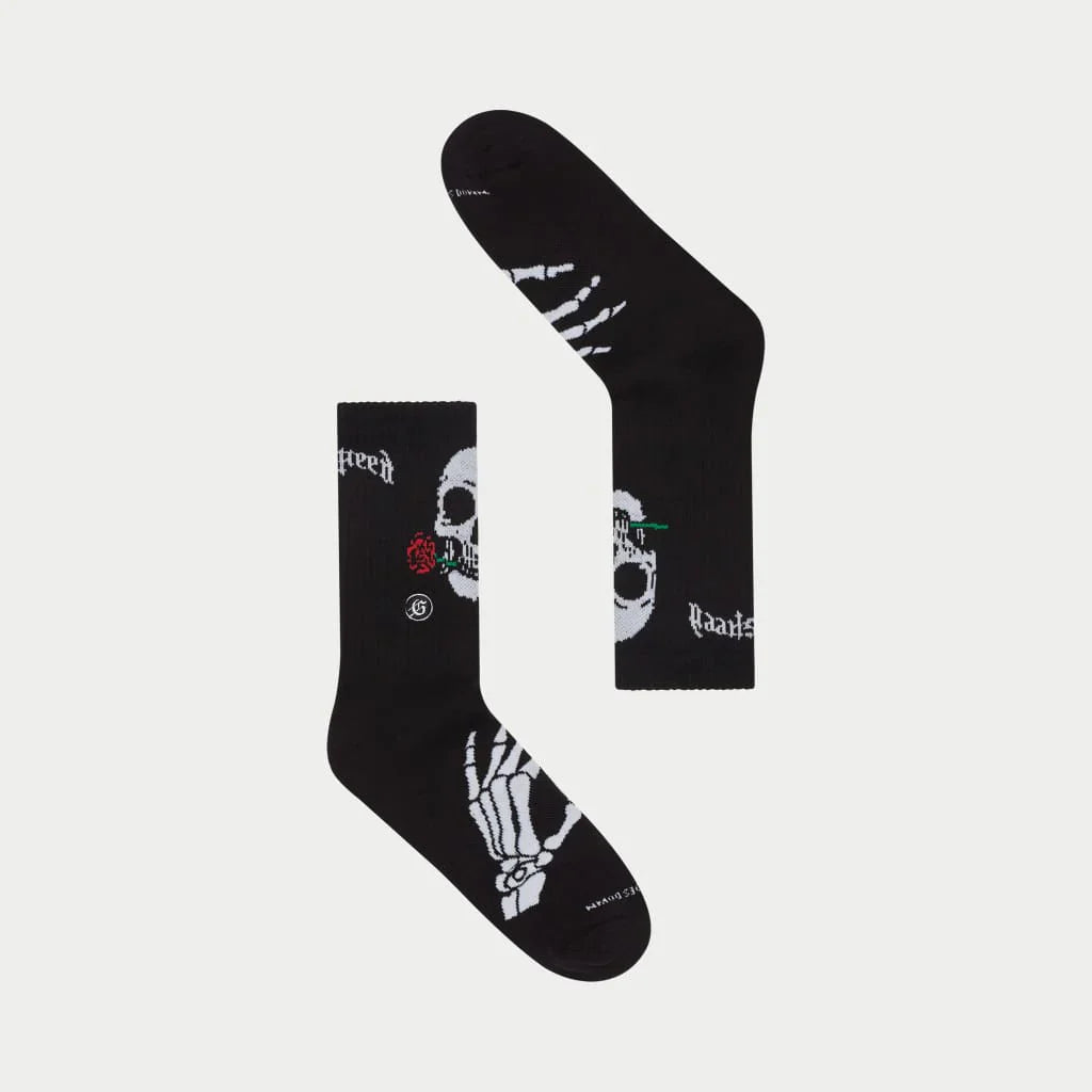 Skull Rose Sock (Black) - GSSRSBLK