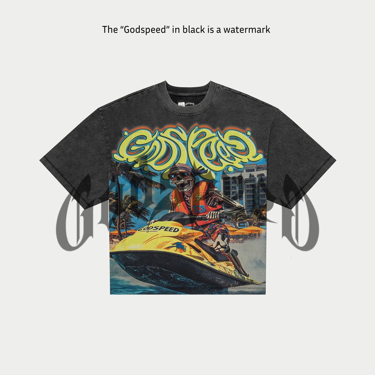 Wave Runner T-Shirt (Grey Wash) - GSWRGRYWSH