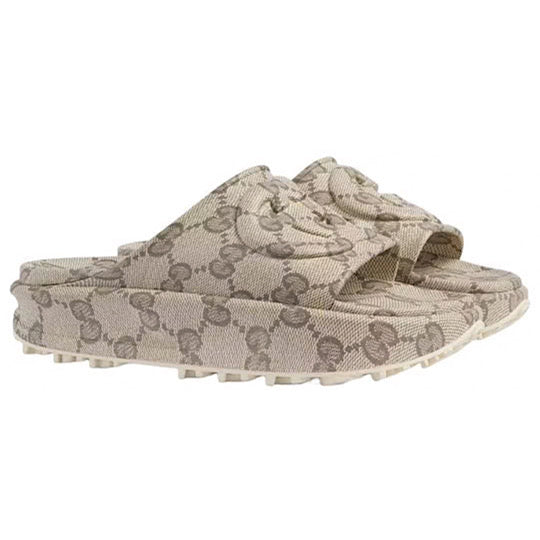 GUCCI SLIDE SANDAL &amp;quot; INTERLOCKING BEIGE EBONY &amp;#39; #.