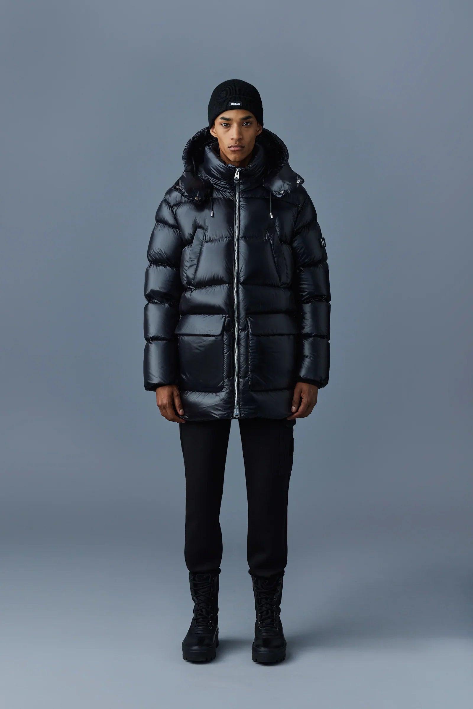 KENDRICK lustrous light down parka with hoodt (Black) - MP0012990001KENDR