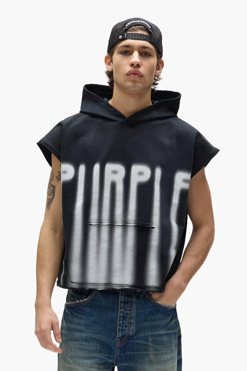 Sleeveless Hoodie (Black) - M4153-MFBB325
