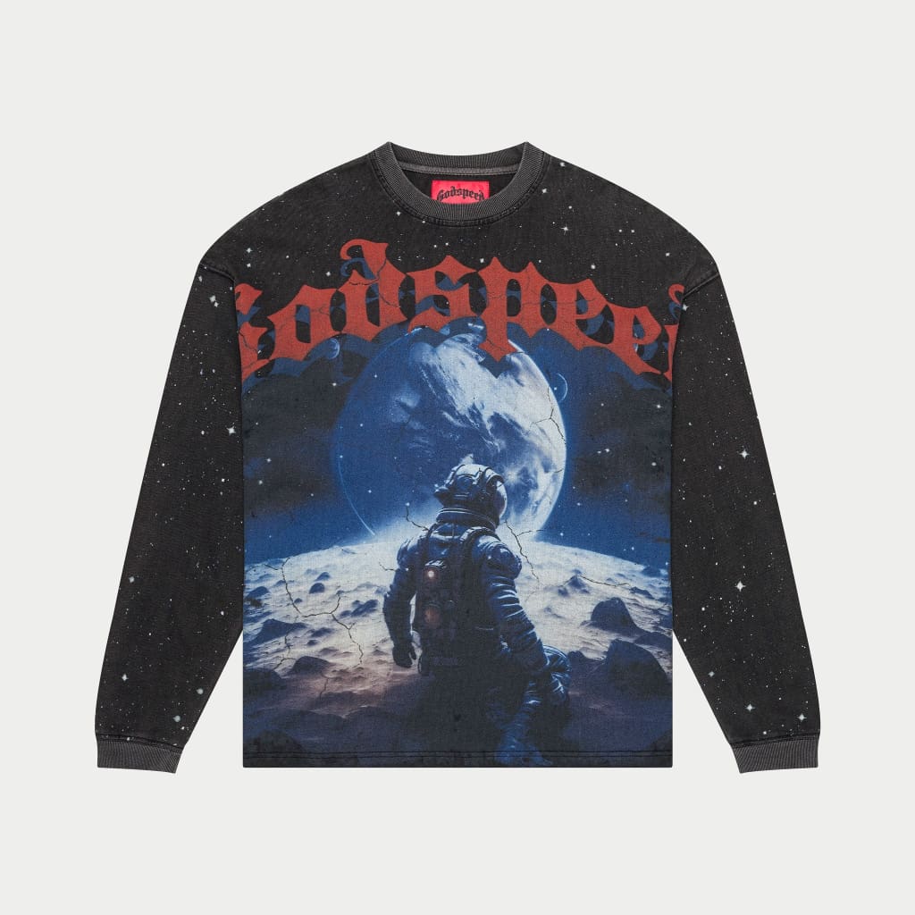 No looking Back LS T-shirt (Black Wash) - GNLBLSTEEBWS