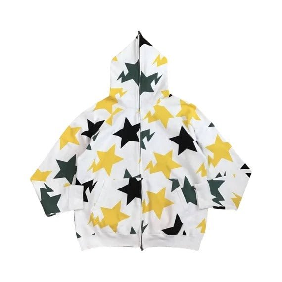BAPE ‘Osaka’ Zip Hoodie White, Yellow &amp;amp; Green Stars