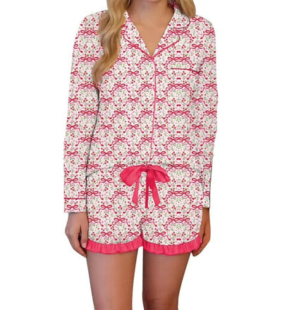 PREORDER Spring 2026 - Red Blossom & Bows Pajama Set - Ships