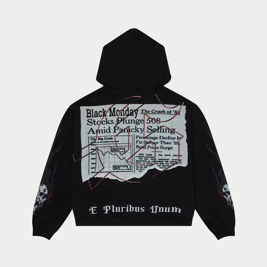 Black Monday Hoodie (Grey Wash) - GBLKMNDHDDBWSH