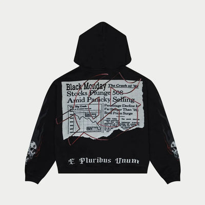 Black Monday Hoodie (Grey Wash) - GBLKMNDHDDBWSH