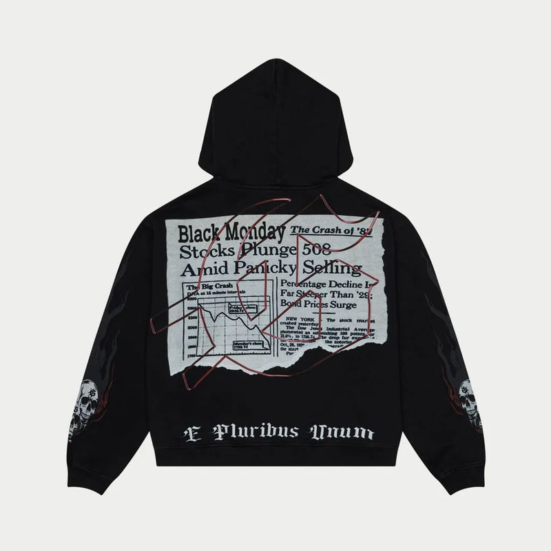 Black Monday Hoodie (Grey Wash) - GBLKMNDHDDBWSH