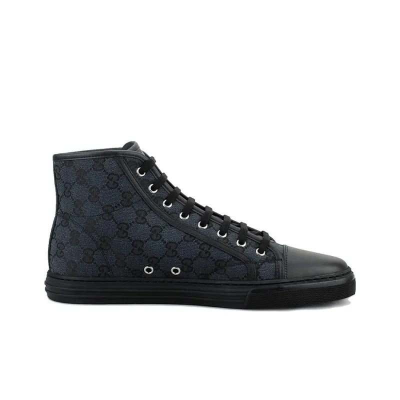 GUCCI GG CANVAS HIGH TOP &amp;#39;GREY BLACK&amp;#39;