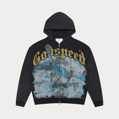 Chrome Liberty Zip Hoodie (Black Wash) - GCHLBZIPHDDBWSH