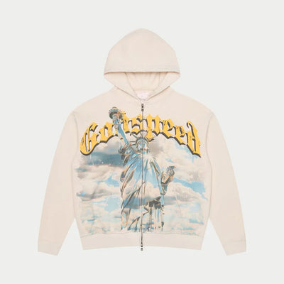 Chrome Liberty Zip Hoodie (Bone) - GCHLBZIPHDDBNE