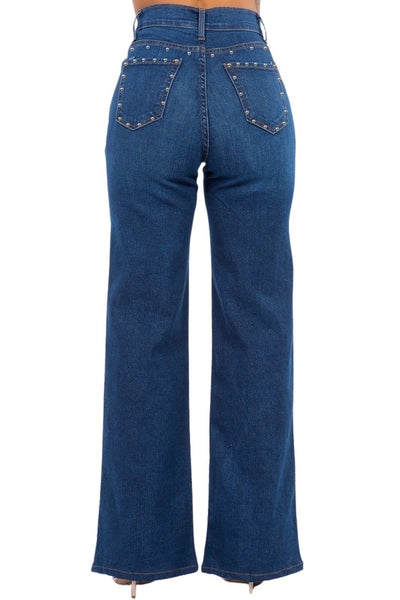 Olivia Studded Wide Leg Jean