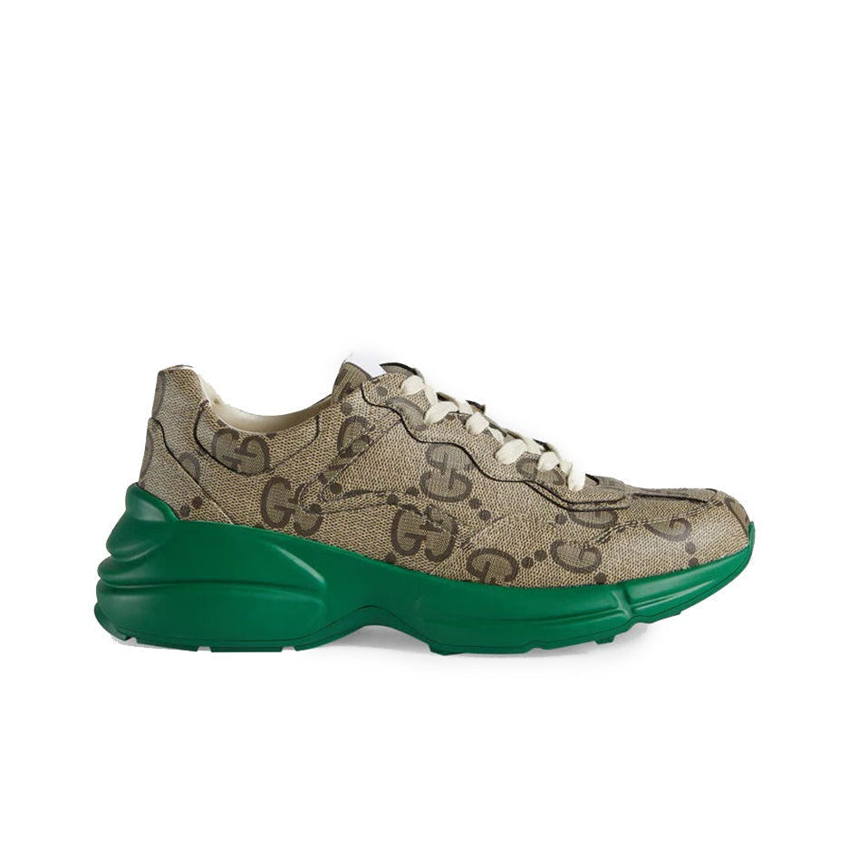 GUCCI 100 RHYTON &amp;#39;BEIGE GREEN MONOGRAM&amp;#39;