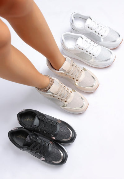 Vespera  Faux Leather & Mesh Sneakers
