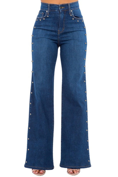Olivia Studded Wide Leg Jean
