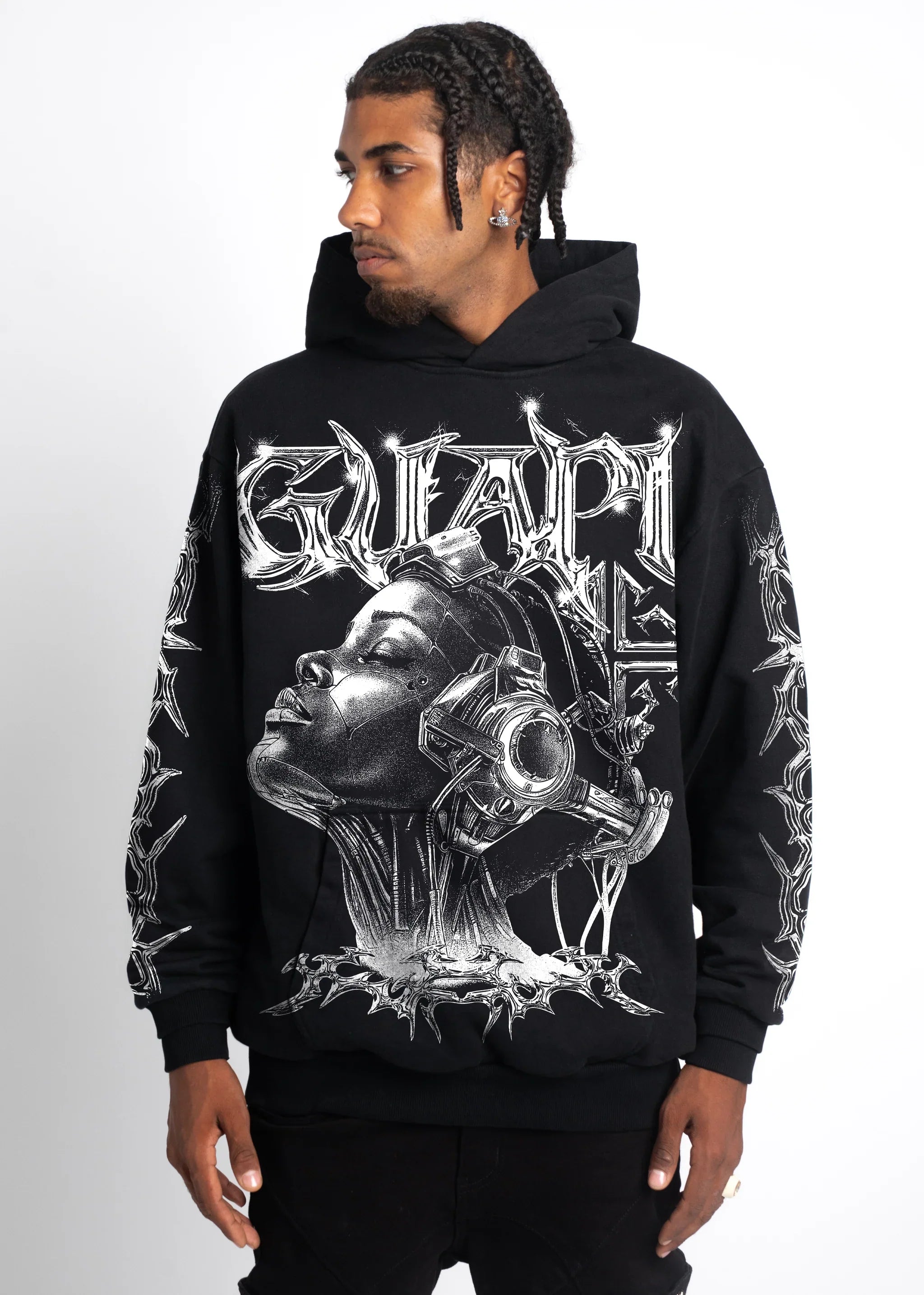 Obsidian Black Cyborg Hoodie (Black) - 295OBCH