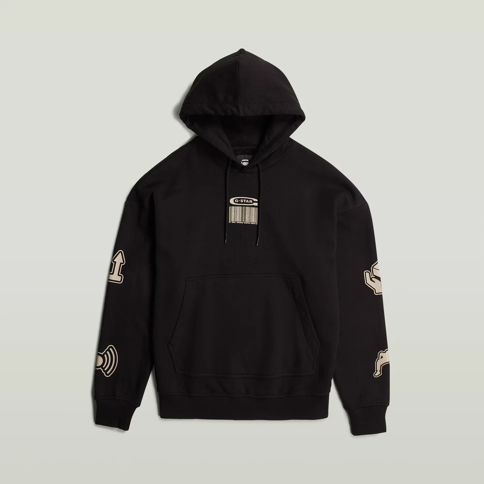 Multi Logo Loose Hooded Sweater (Black) - D26275-D557-6484