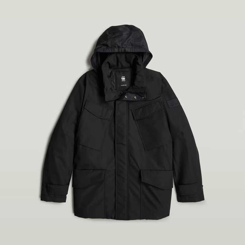 Padded Hooded Field Jacket (Black) - D25373-D738-G928