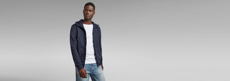 G-STAR CORE ZIPUP HOODY (Navy Blue)