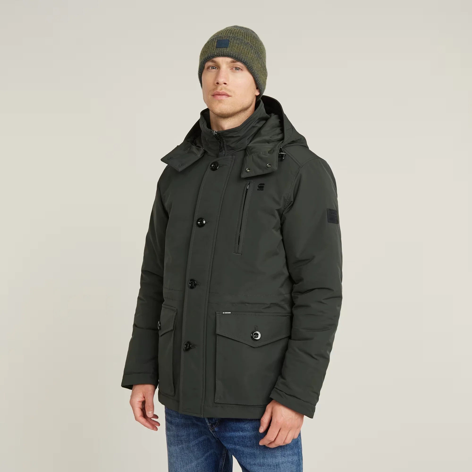 Vodan Padded Hooded Jacket (Asfalt) - D26403-D908-995