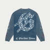 Hollywood Inferno LS T-shirt (Blue Wash) - GHILSTEE