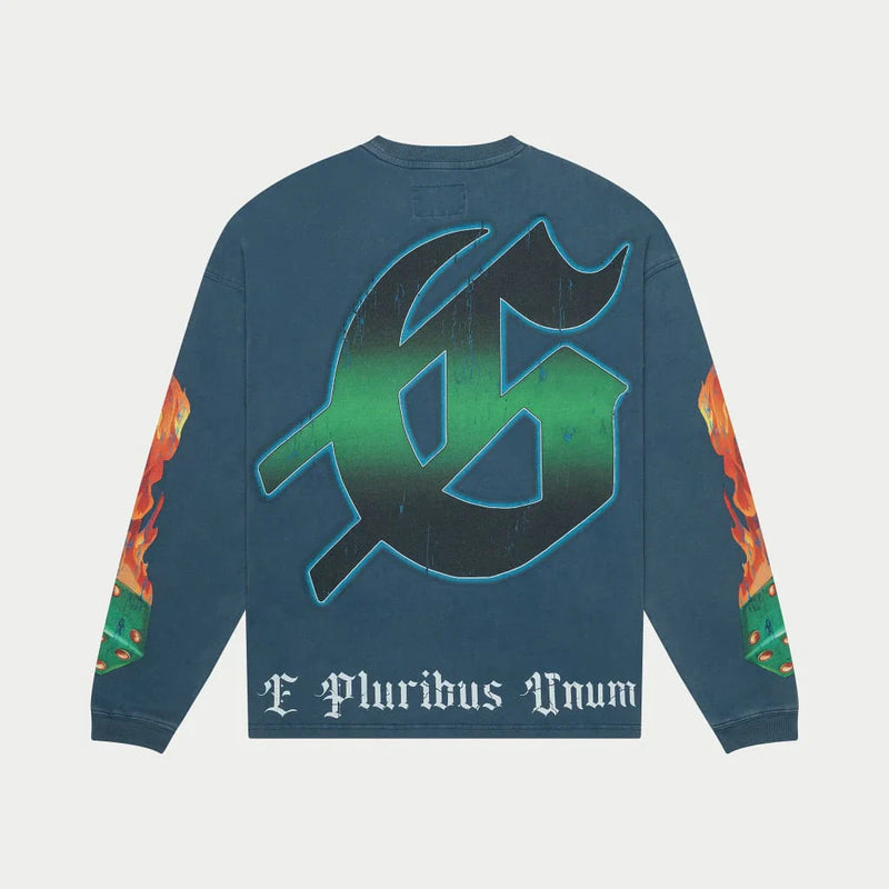 Lifes A Gamble LS T-shirt (Blue Wash) - GLAGLSTEE