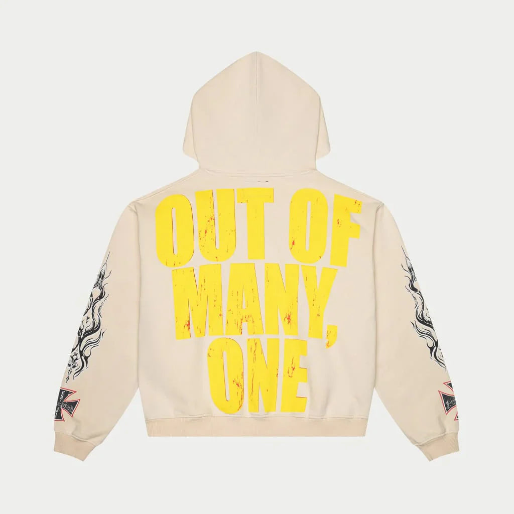 Long Lonely Road Hoodie (Cream Wash) - GLLRDHDCRMWSH