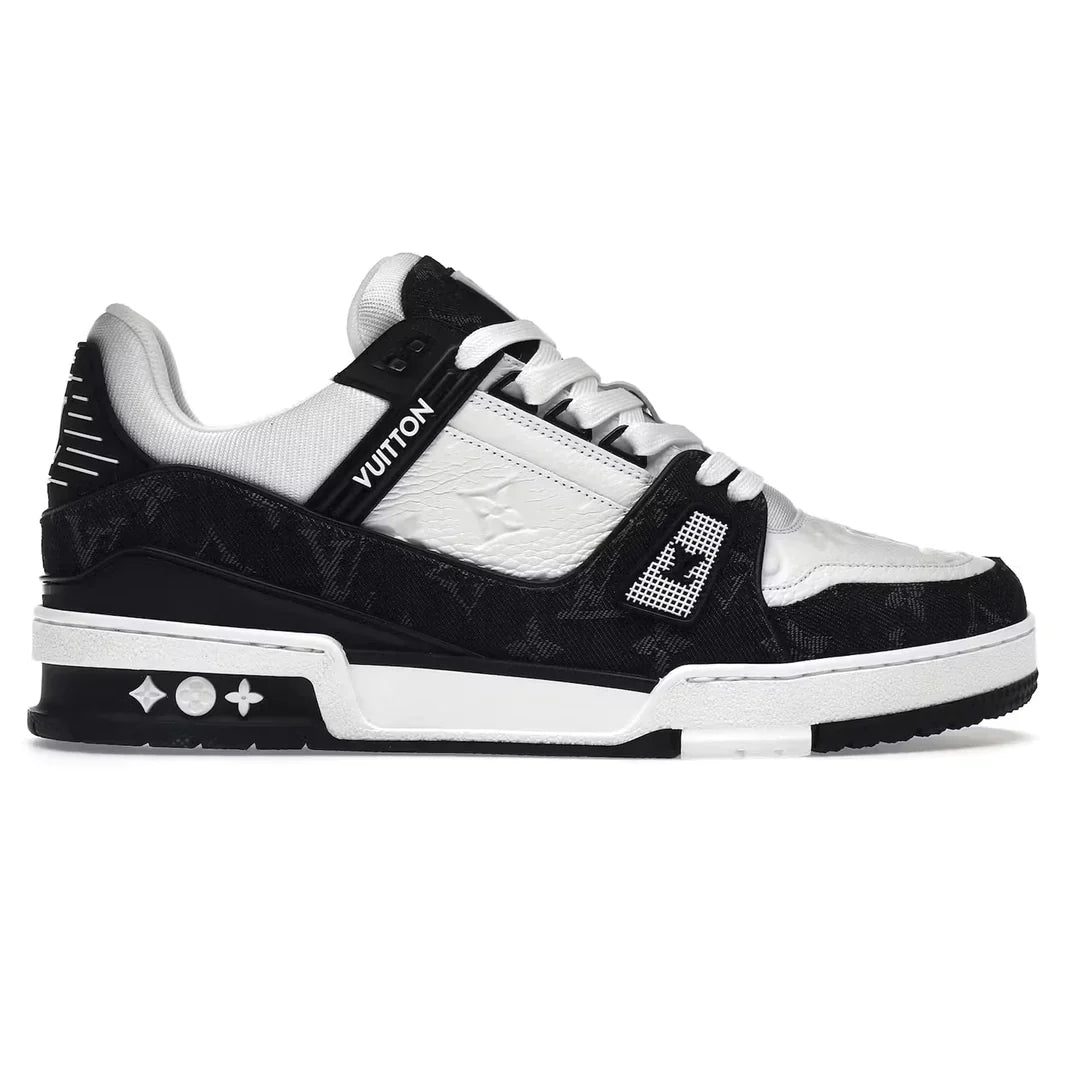 Louis Vuitton Trainer &amp;#39;Embosssed Monogram-White Black Denim&amp;#39;