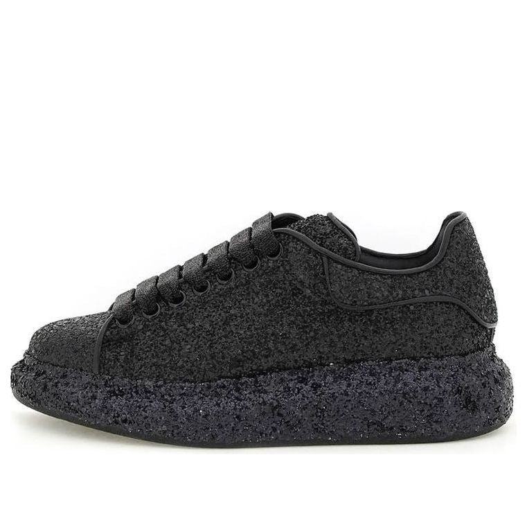 (WMNS) Alexander McQueen Larry Oversize Glittered Sneakers &amp;#39;Black&amp;#39; 708072W4JF81000 #