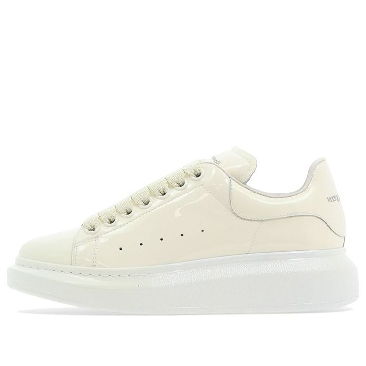 (WMNS) Alexander McQueen Glossy Low-Top Sneakers &amp;#39;Cream White&amp;#39; 718130WIA347904 #