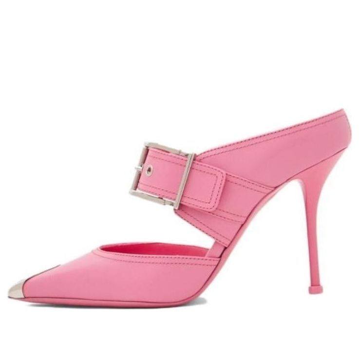 (WMNS) Alexander McQueen Punk Buckle Mules &amp;#39;Pink&amp;#39; 733183WHSWD5482 #