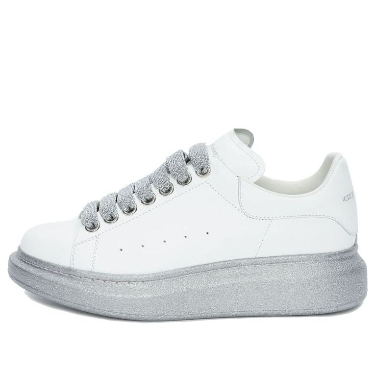 (WMNS) Alexander McQueen Oversized Sneaker &amp;#39;White Silver&amp;#39; 553770WHWKV9071 #