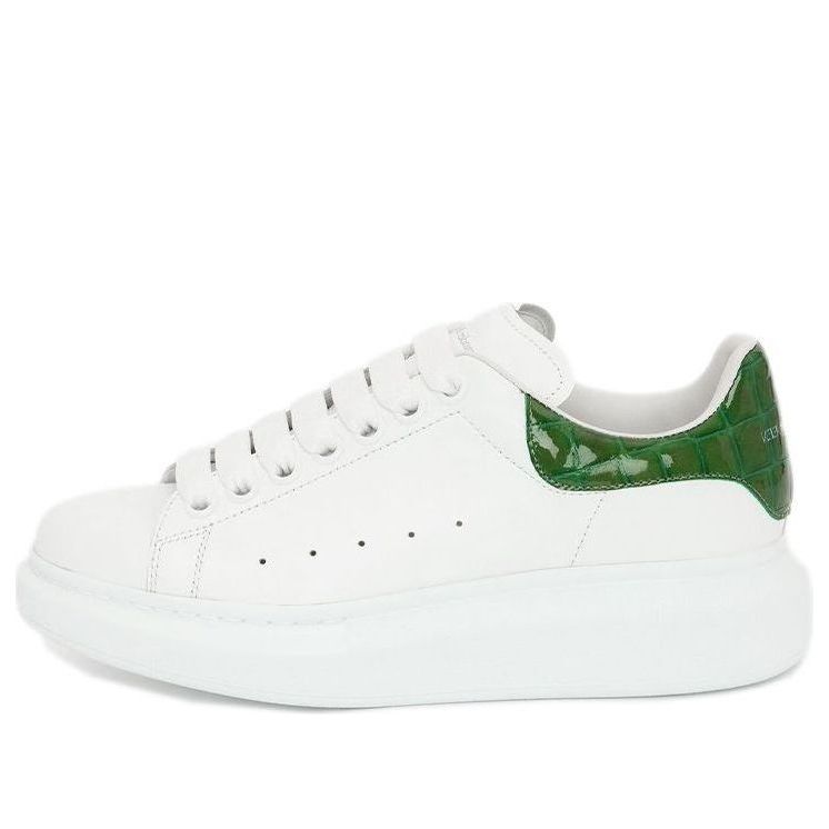 (WMNS) Alexander McQueen Oversized Sneaker &amp;#39;White Green Crocodile&amp;#39; 553770WIAF89409 #