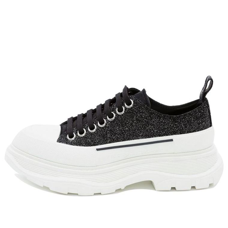 (WMNS) Alexander McQueen Tread Slick Lace Up Low &amp;#39;Galaxy Black&amp;#39; 633902WHW571027 #