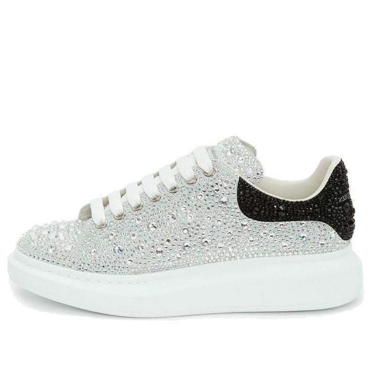 Alexander McQueen Crystal-embellished Oversized Sneakers &amp;#39;Silver Black&amp;#39; 604223WHCE49329 #