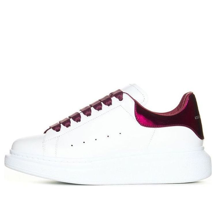 (WMNS) Alexander McQueen Oversized Sneakers &amp;#39;White Burgundy&amp;#39; 718232WIE828847 #