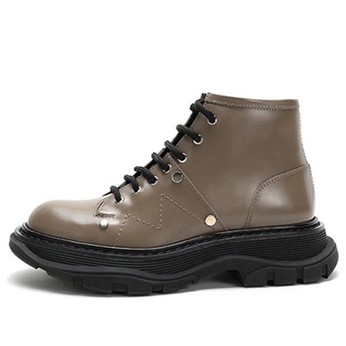 (WMNS) Alexander McQueen Lace Up Ankle Boots &amp;#39;Khaki&amp;#39; 595469WHZ812610 #