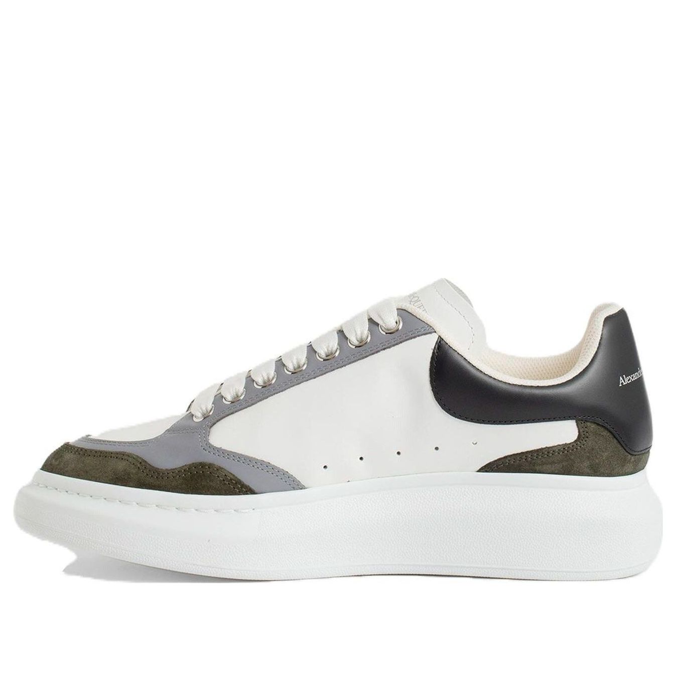Alexander McQueen Oversized Sneaker &amp;#39;White Khaki Grey&amp;#39; 757710WIA5V3155 #