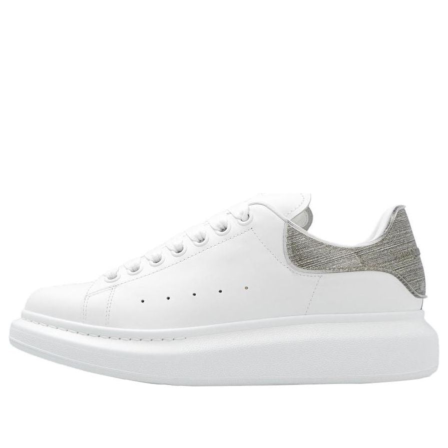 (WMNS) Alexander McQueen Oversized Leather Sneakers &amp;#39;White Grey&amp;#39; 733010WICYK9075 #