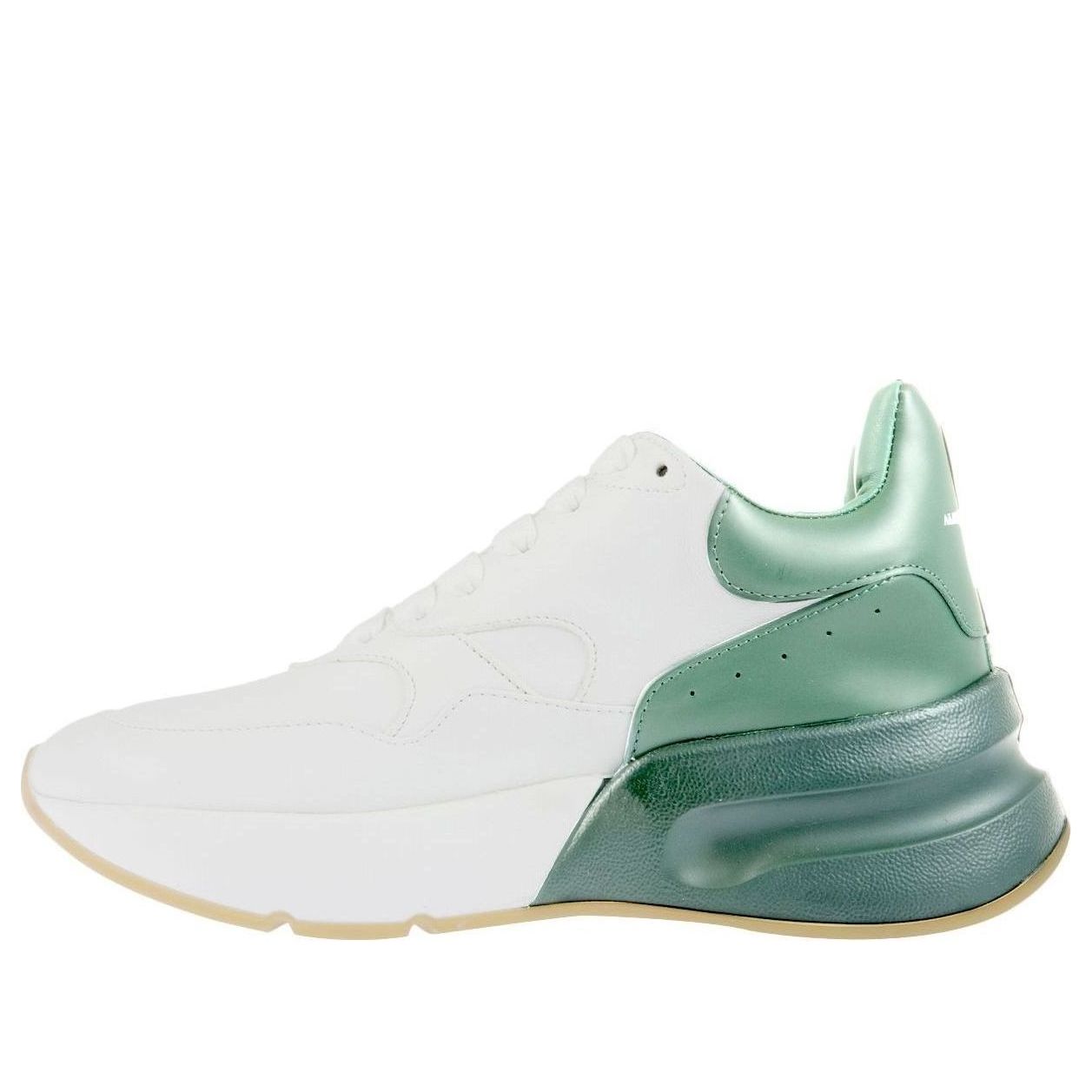 (WMNS) Alexander McQueen Oversized Runner Low Top Leather Sneakers with Mesh &amp;#39;White Green&amp;#39; 533709WHRU39463 #