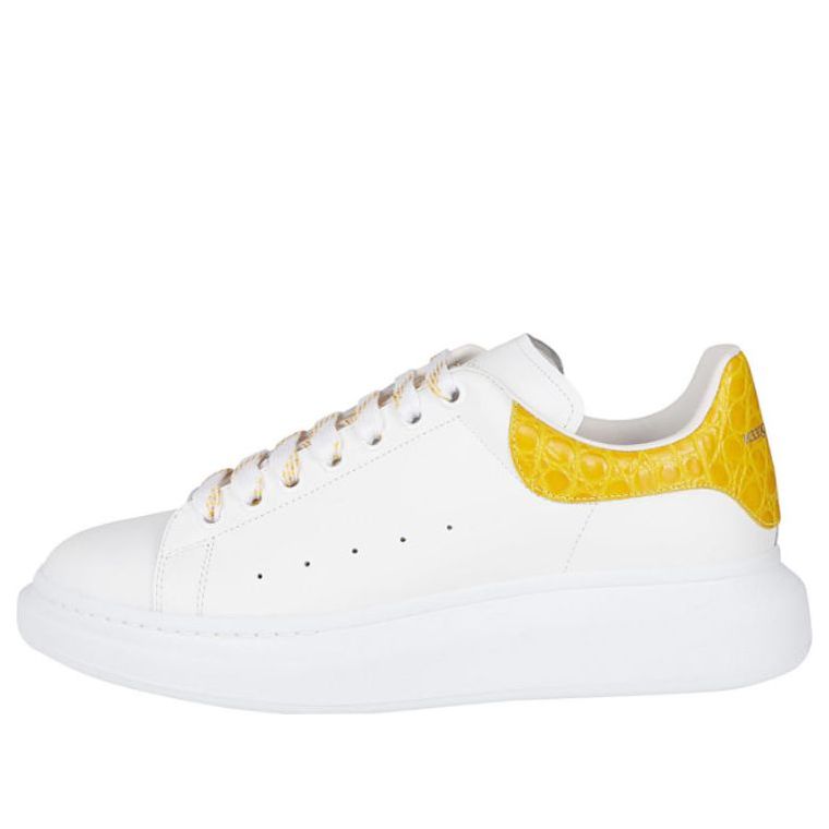 Alexander McQueen Oversized Sneaker &amp;#39;White Yellow Crocodile&amp;#39; 625162WHYB89429 #